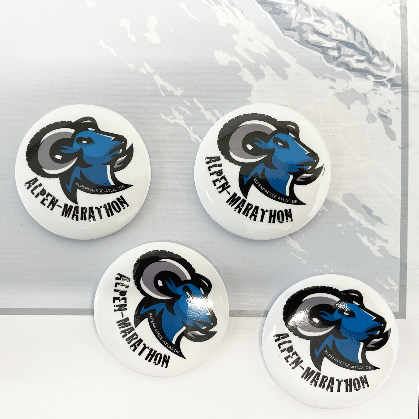 Alpen-Marathon Button (4 Stück)