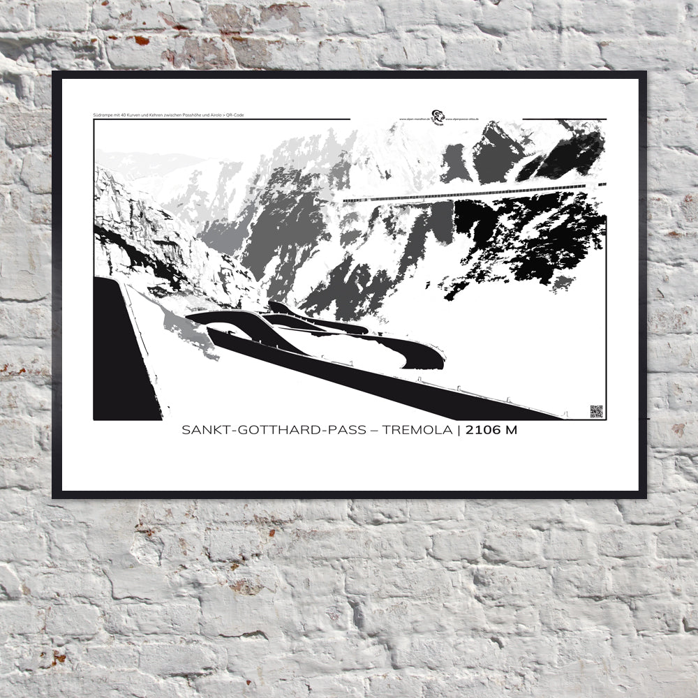 Sankt-Gotthard Pass | Tremola als Grafik